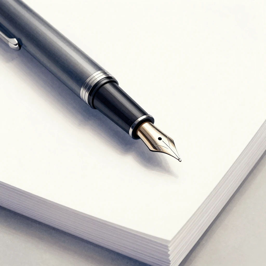 A close-up, minimalist watercolor illustration of a sleek fo...