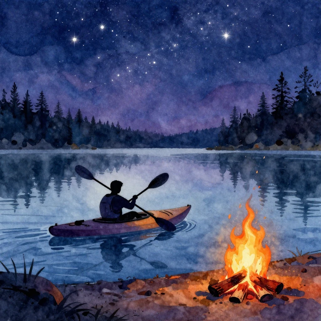 A vibrant watercolor painting depicting a silhouette of a pe...