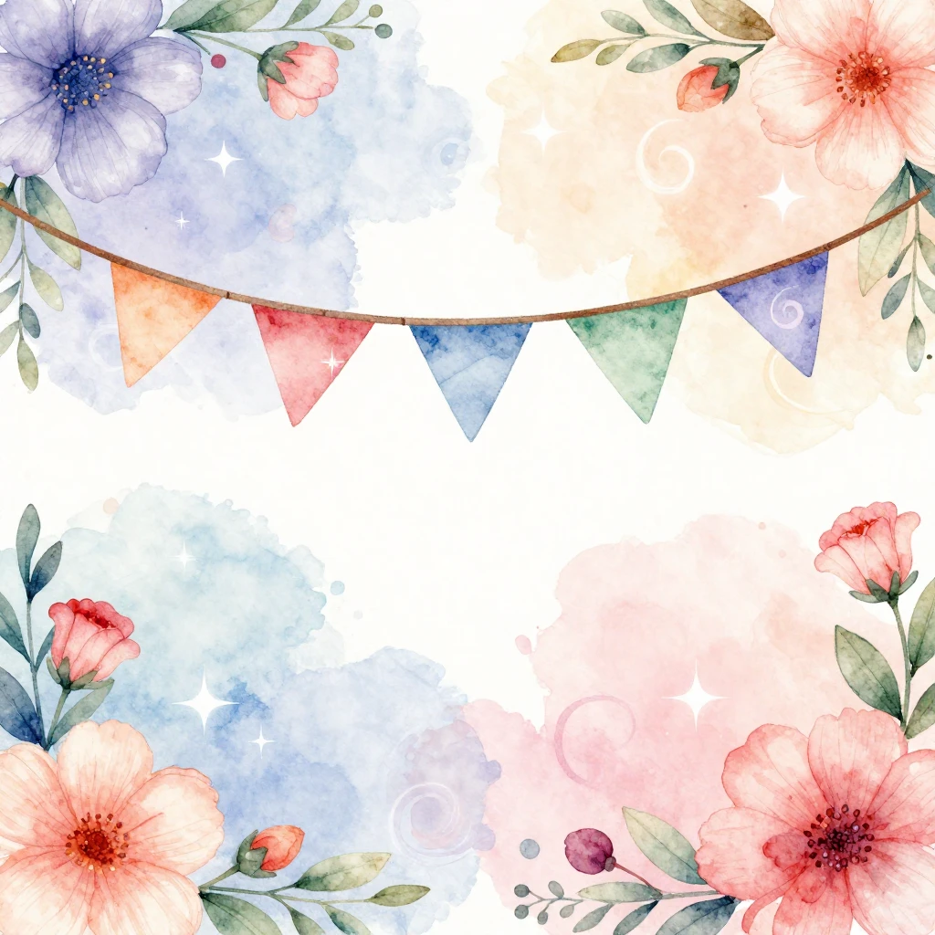 Watercolor style. A symbolic illustration of a decorative fe...