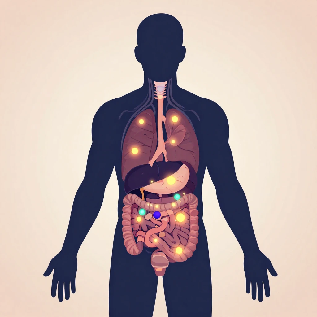 A stylized, educational illustration of a human body silhoue...