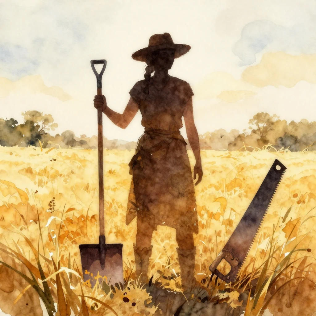 A vibrant watercolor painting celebrating women in agricultu...