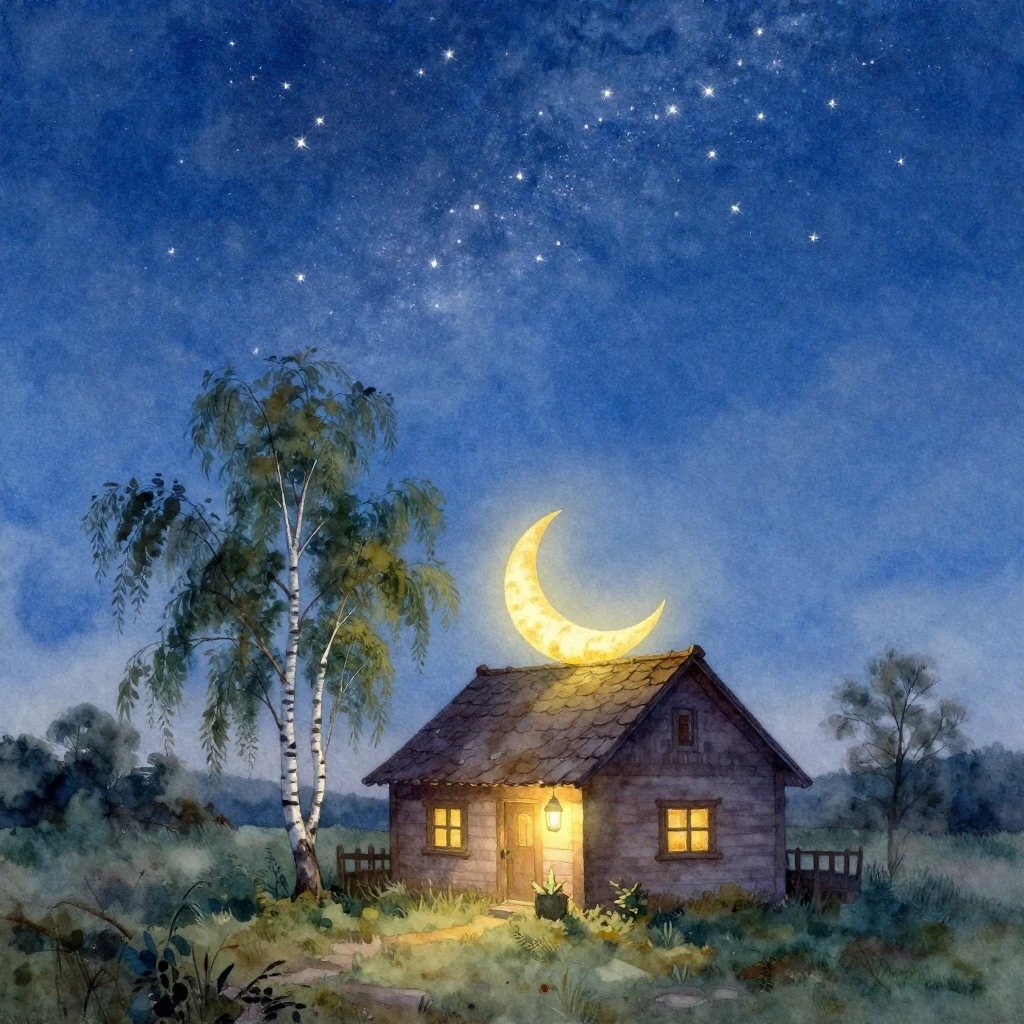 A serene, classical painting in vibrant watercolor style, de...