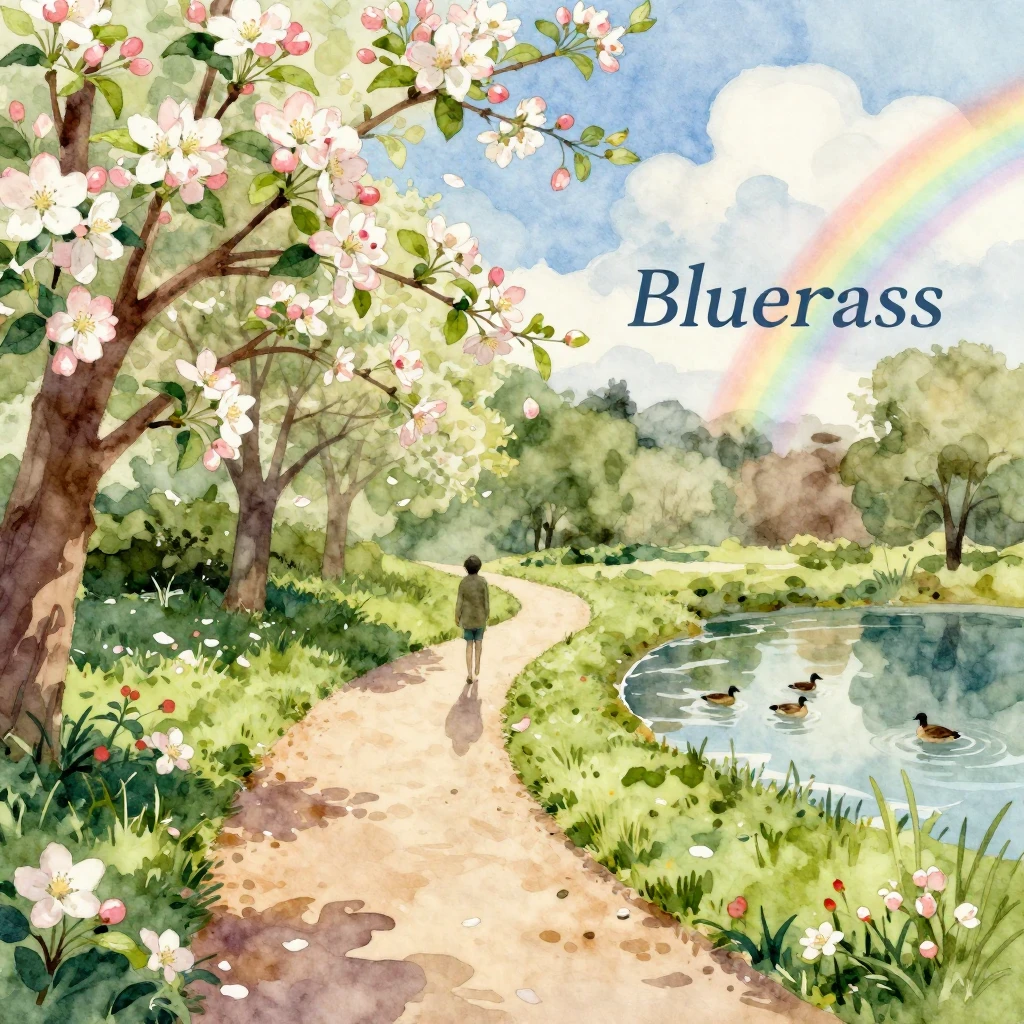 A vibrant watercolor style image for a bluegrass album cover...