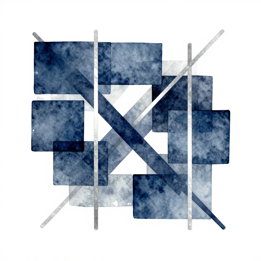 Watercolor style abstract geometric composition for modern d...