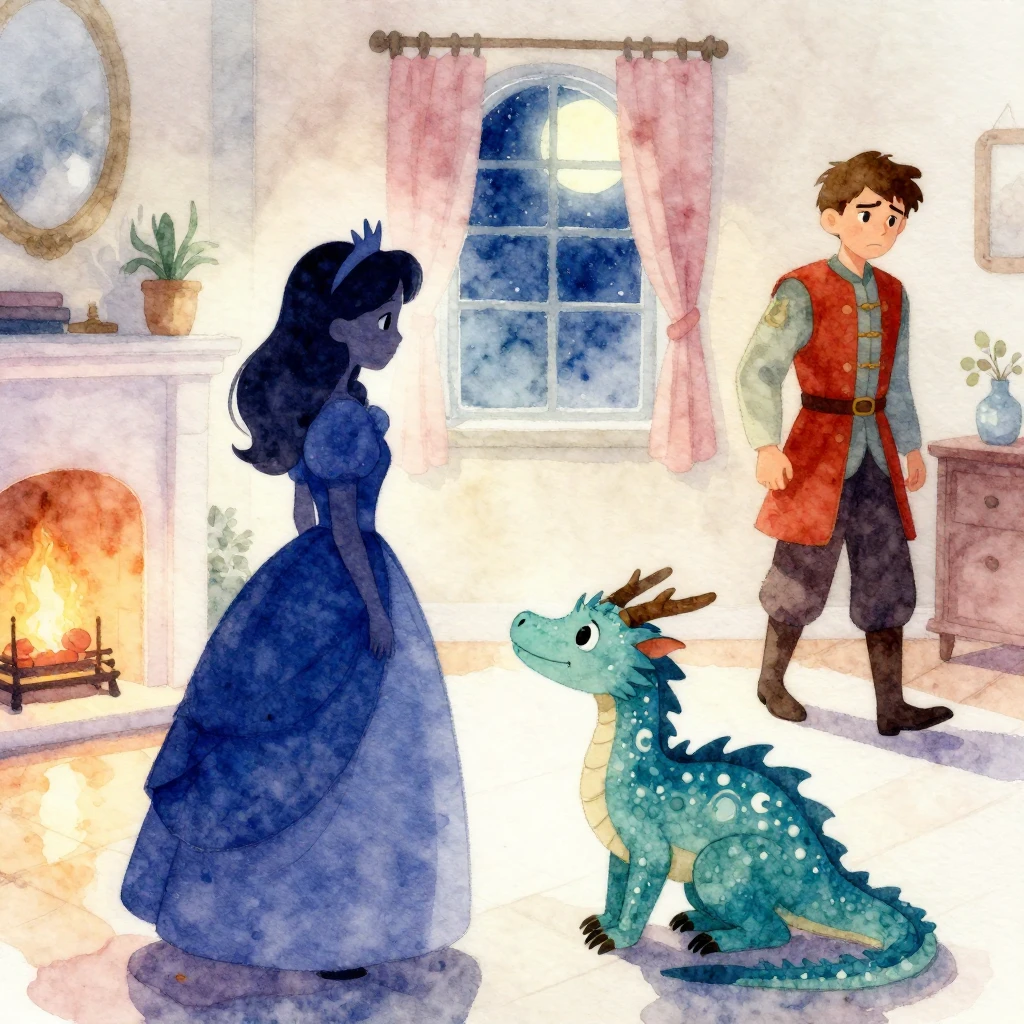 A vibrant watercolor illustration focusing on the loving int...