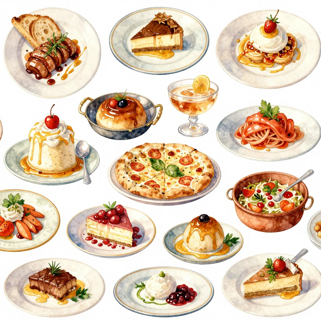 A vibrant collage of various iconic European dishes, showcas...