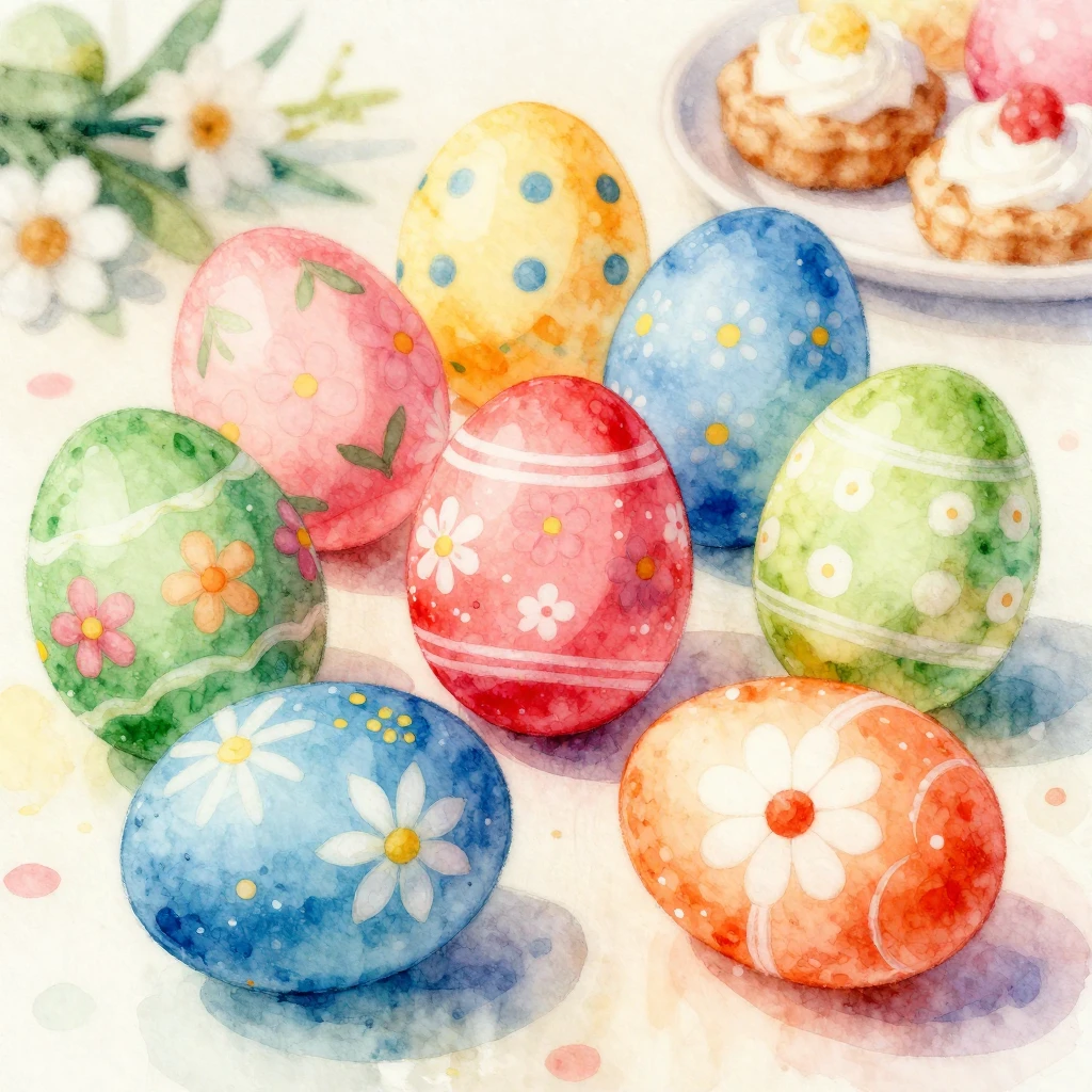 Vibrant watercolor painting focusing on a collection of colo...