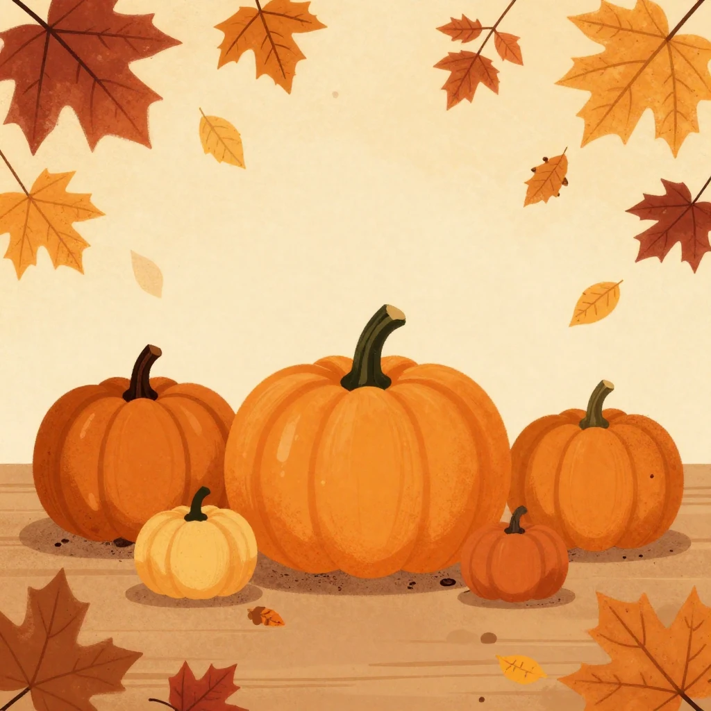 An artistic illustration of a cozy Thanksgiving scene with a...