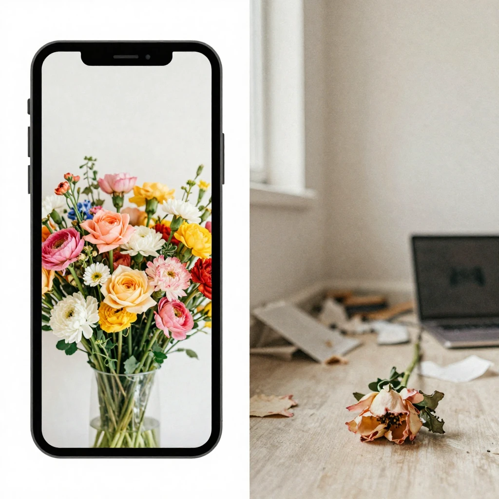 A split image or a scene showing a stark contrast: one side ...