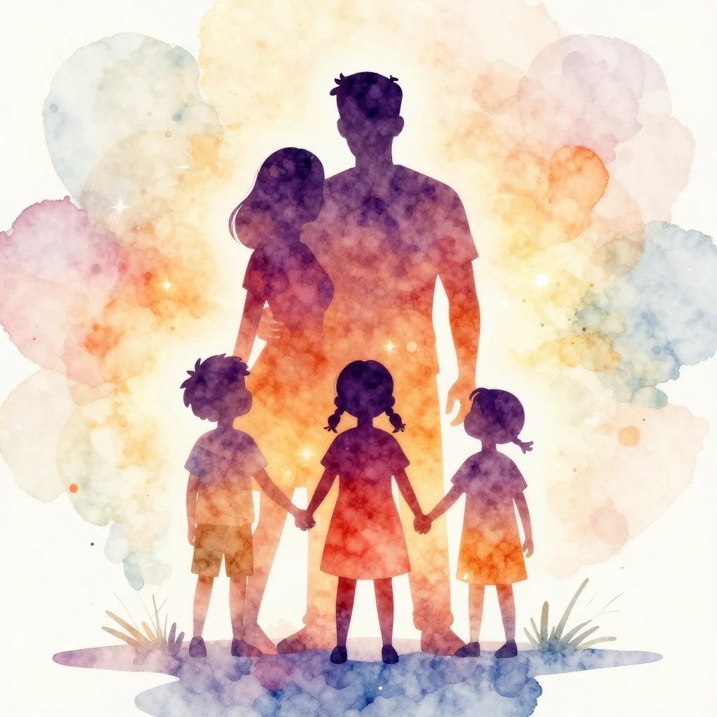 A vibrant watercolor style illustration of a strong, united ...