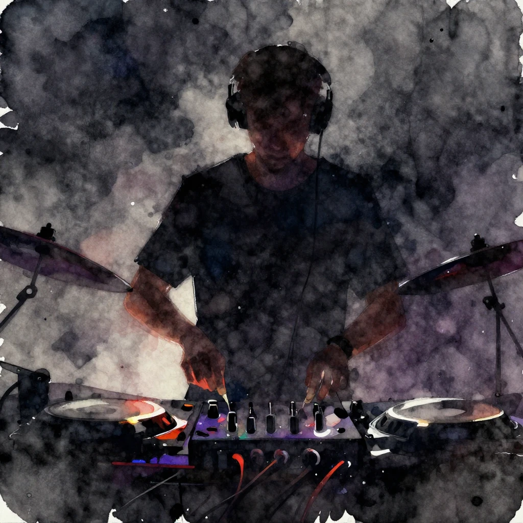 An abstract representation of dark drum & bass aesthetic, fe...