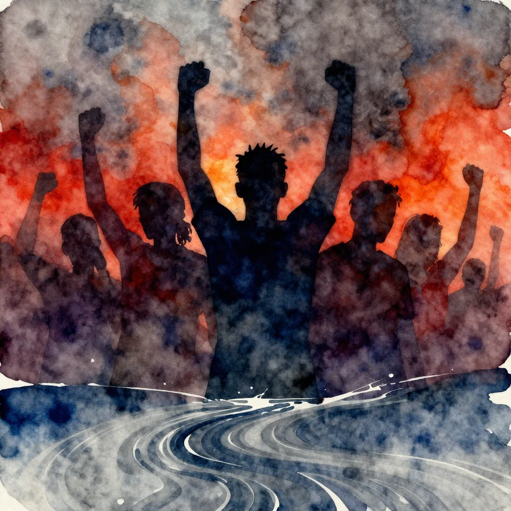 A vibrant watercolor style, powerful, emotional, abstract ar...