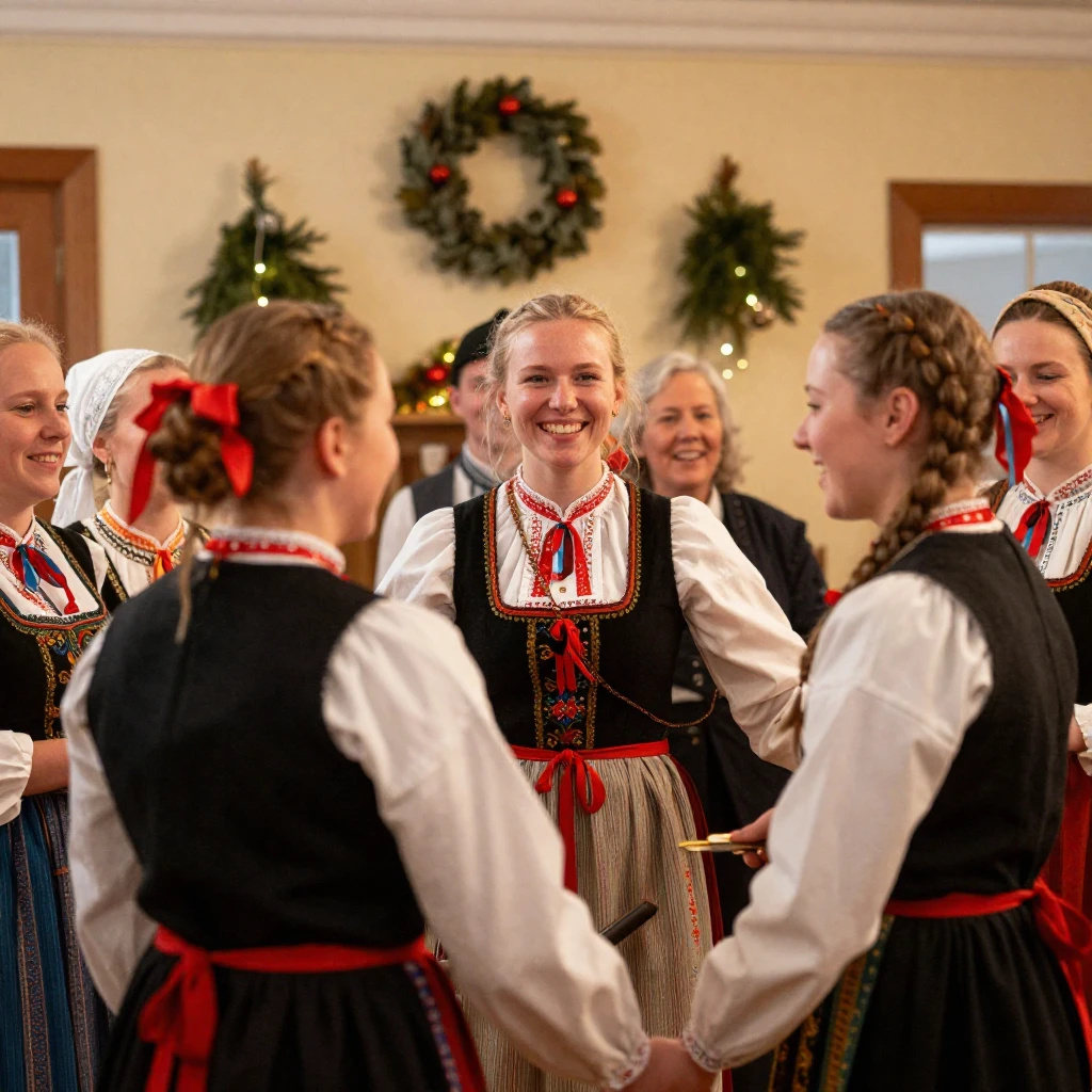 A warm and inviting scene depicting people celebrating a tra...