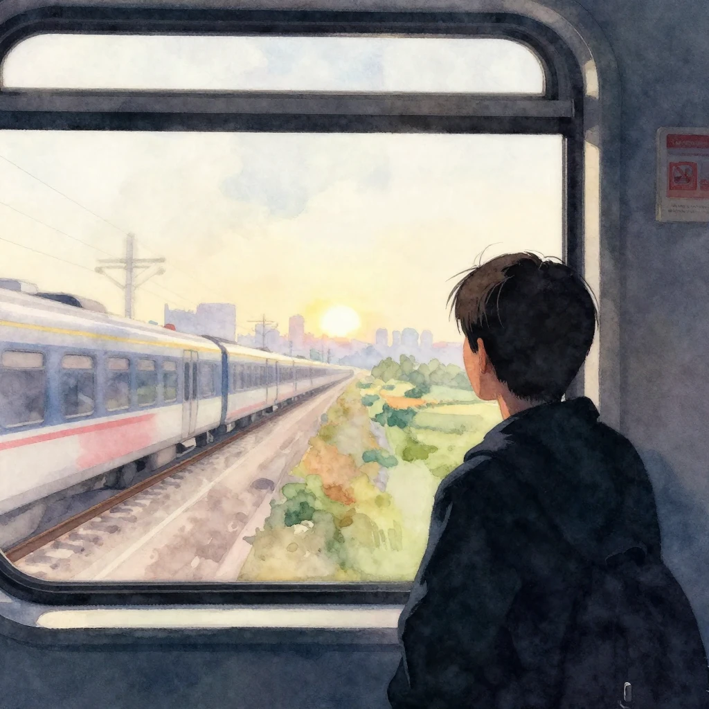 A vibrant watercolor painting depicting a silhouette of a pe...