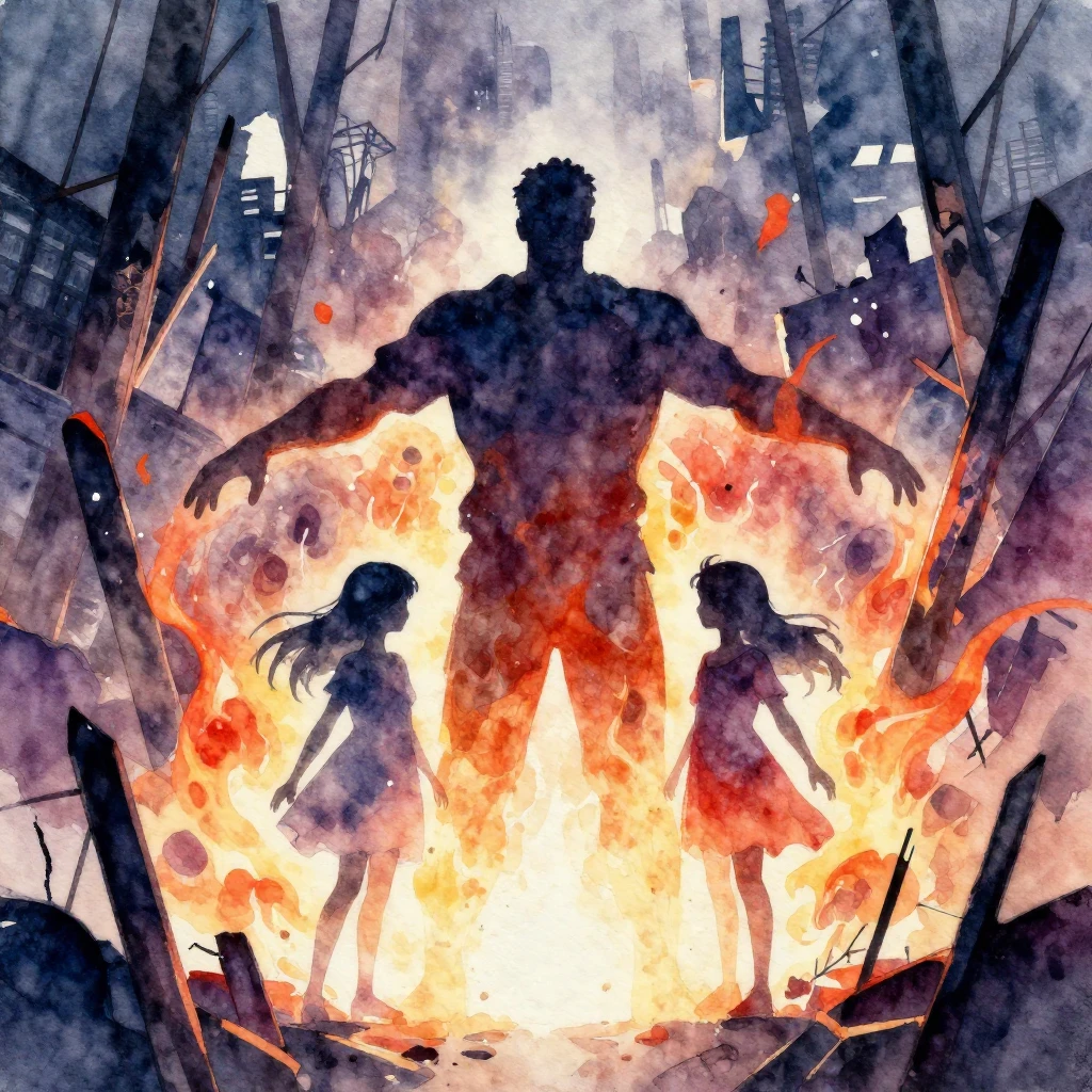 Vibrant watercolor artwork portraying a powerful silhouette ...