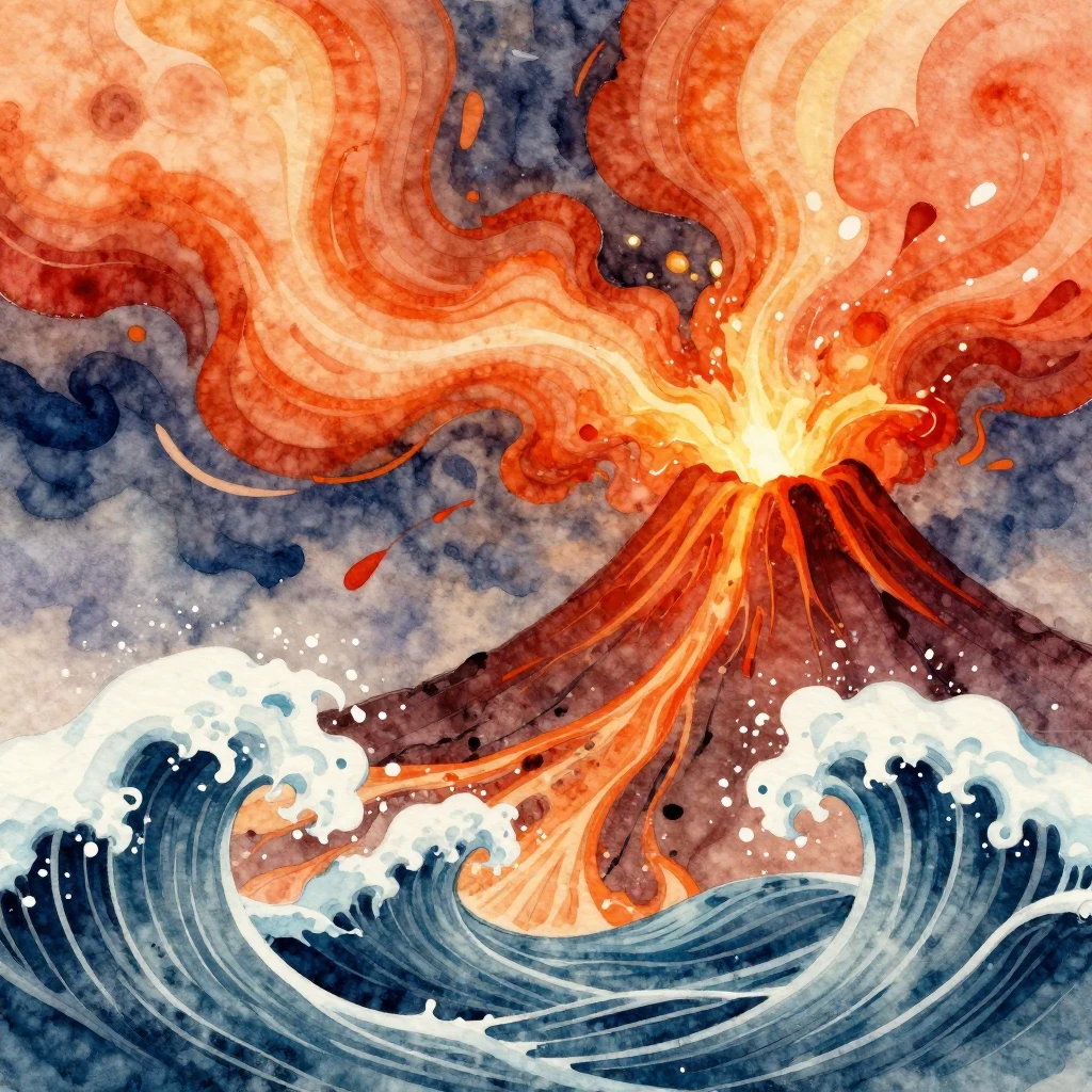 A vibrant, abstract illustration in watercolor style, focusi...