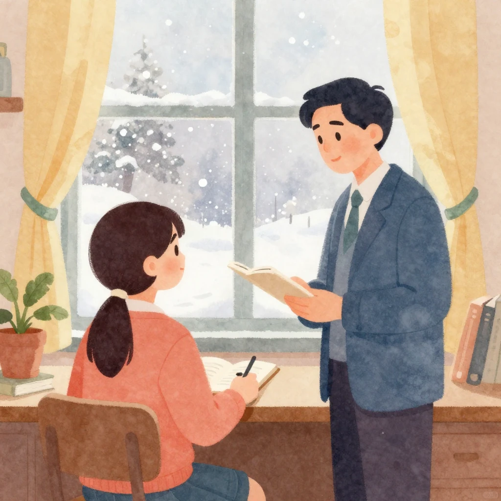 A vibrant watercolor scene showing the silhouettes of a stud...