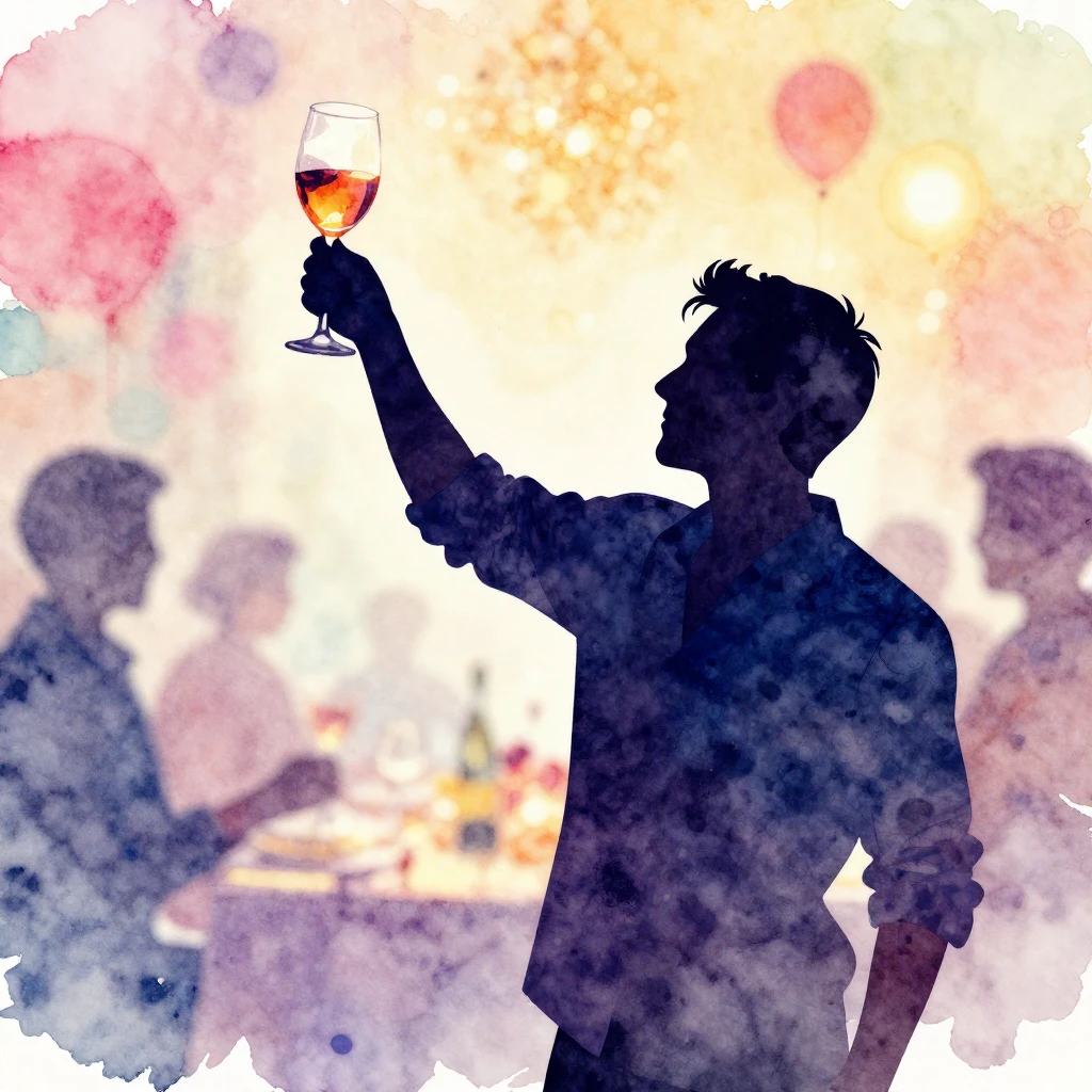 A vibrant watercolor illustration featuring a silhouette of ...