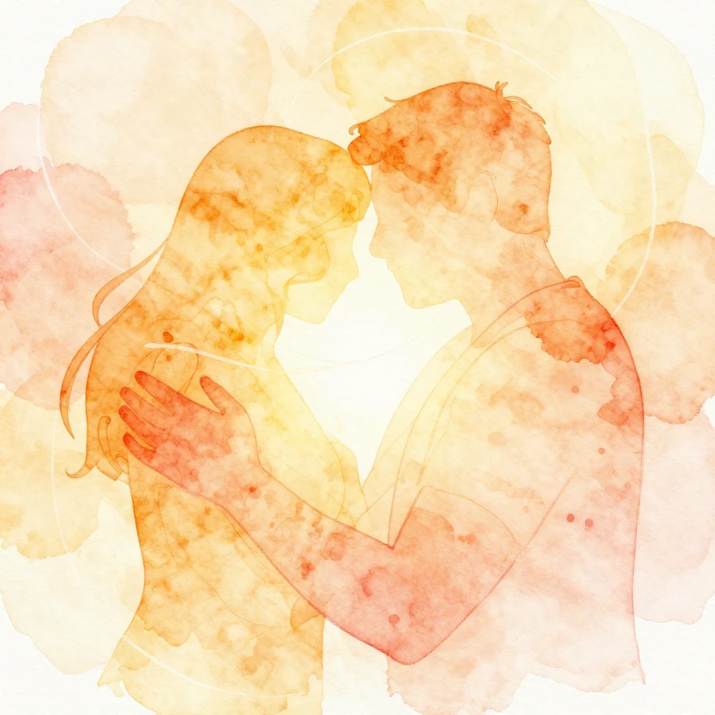 Vibrant watercolor style. A warm, gentle illustration focusi...