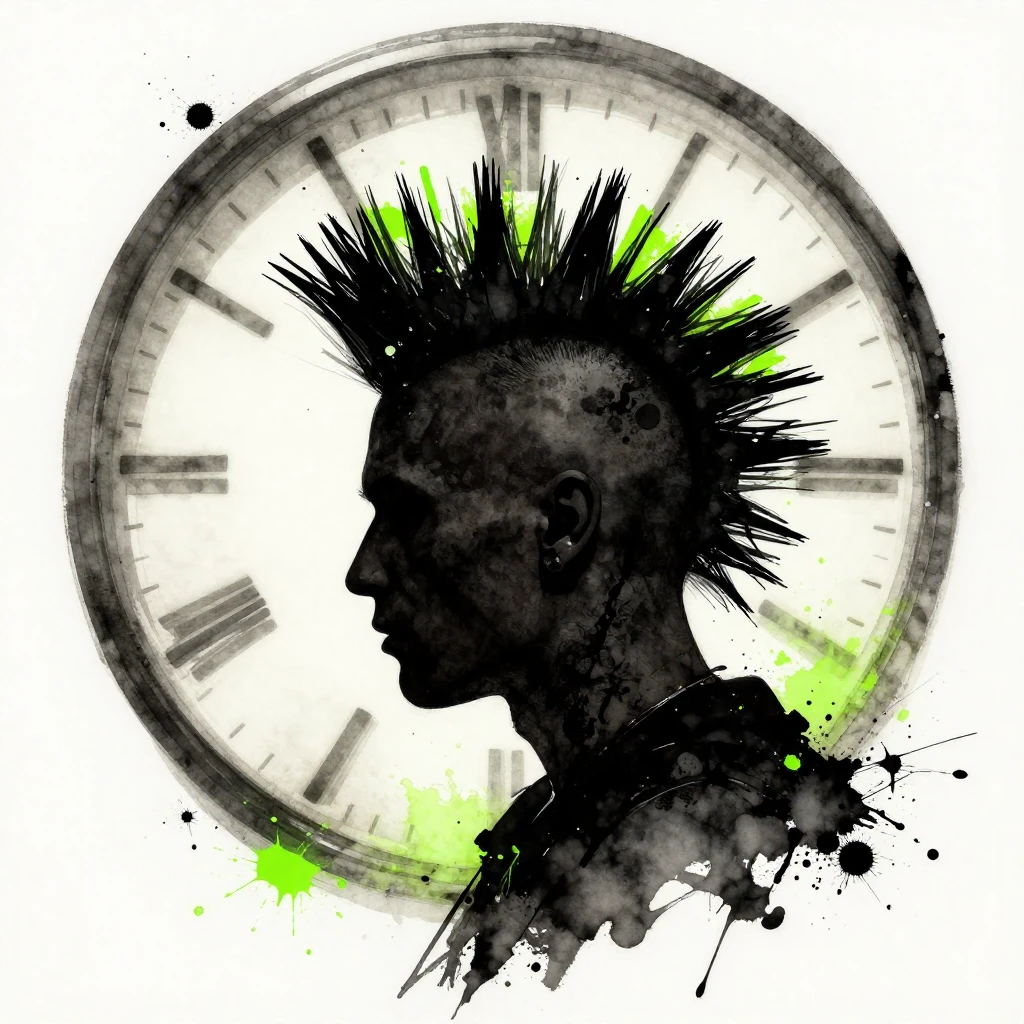 A watercolor style illustration focusing on a prominent moha...