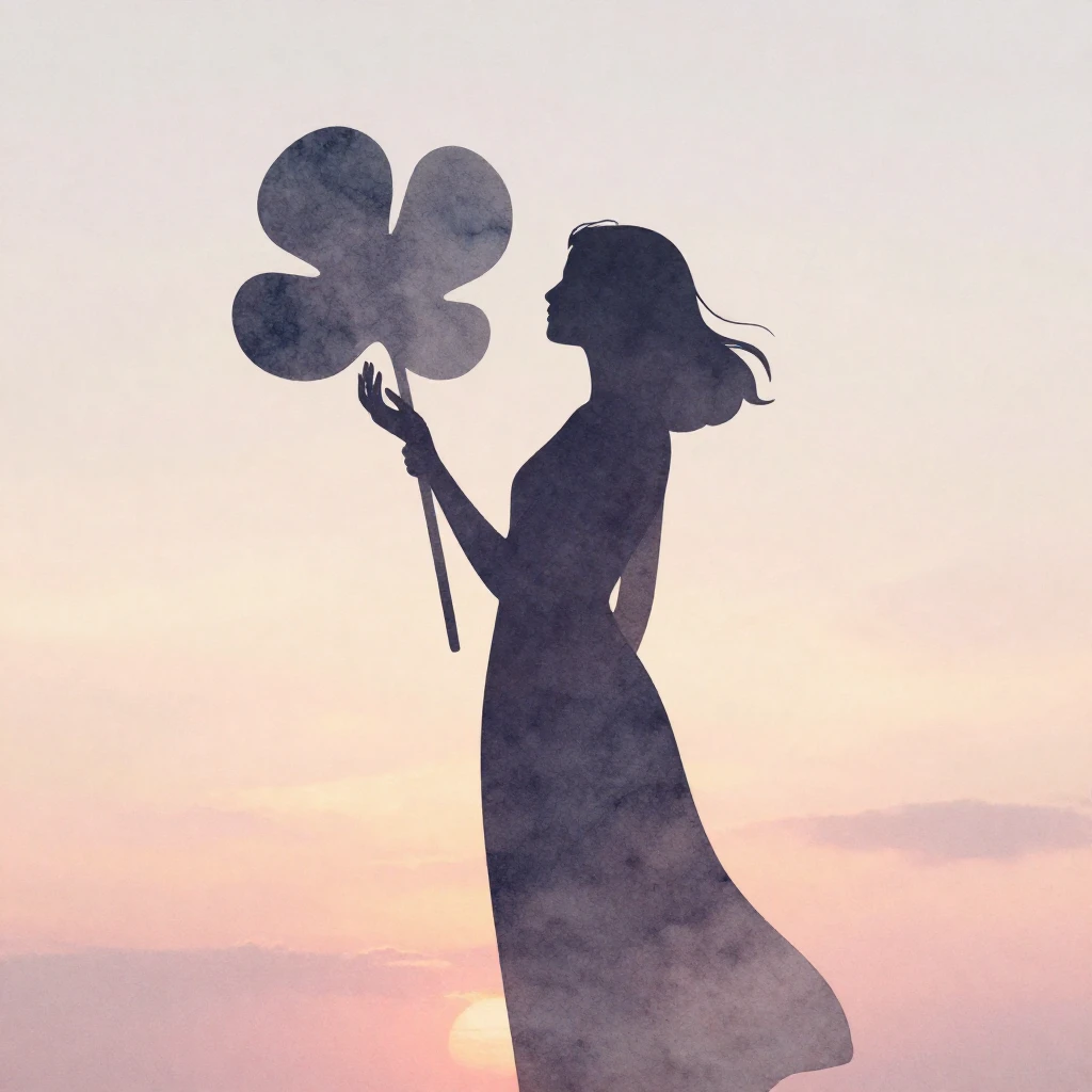 A minimalist watercolor silhouette of a woman with elegant l...