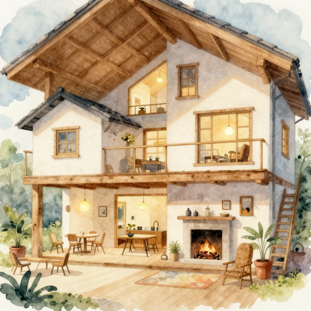 A watercolor and digital art style illustration of the inter...