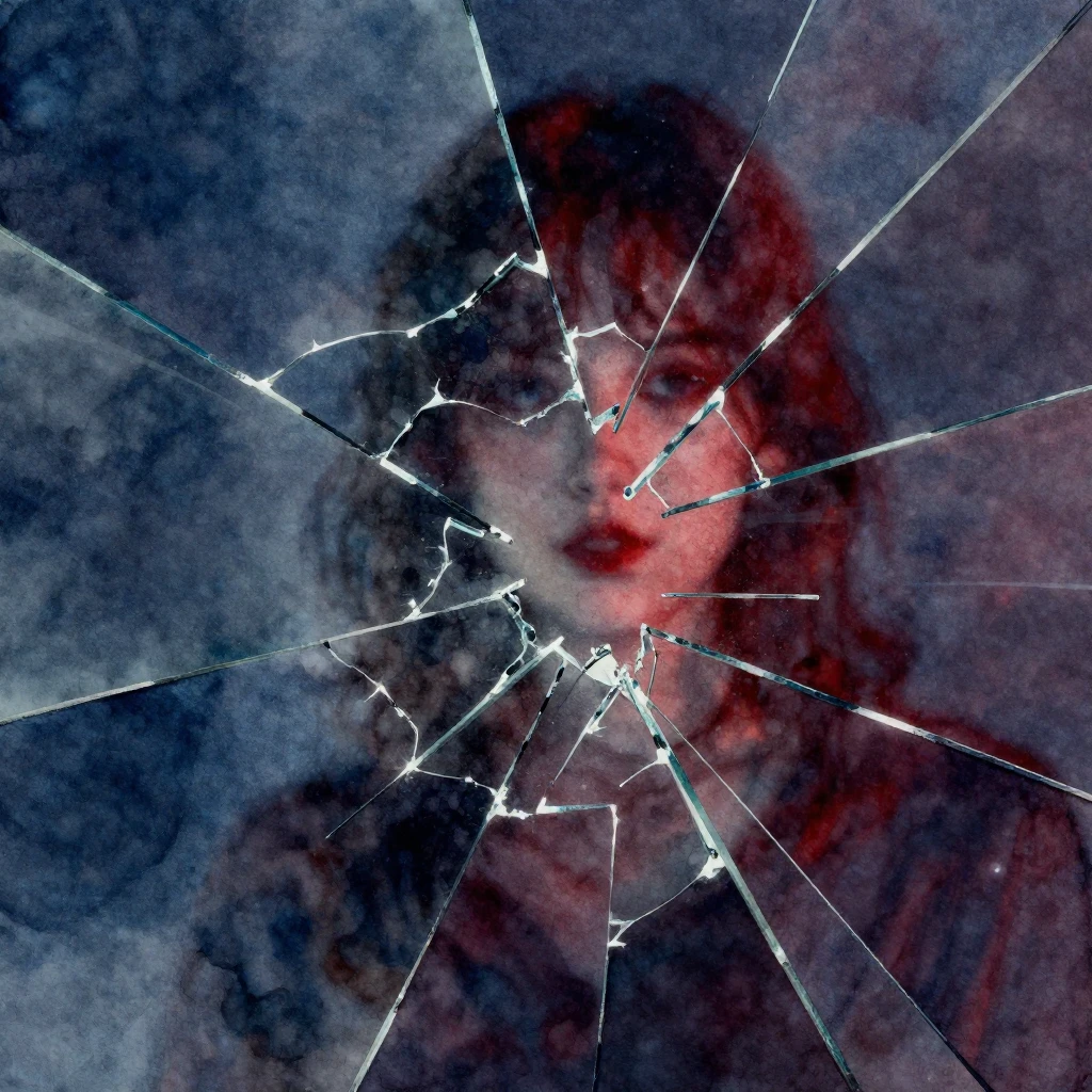 Dark aesthetic artwork in vibrant watercolor style. Emphasiz...