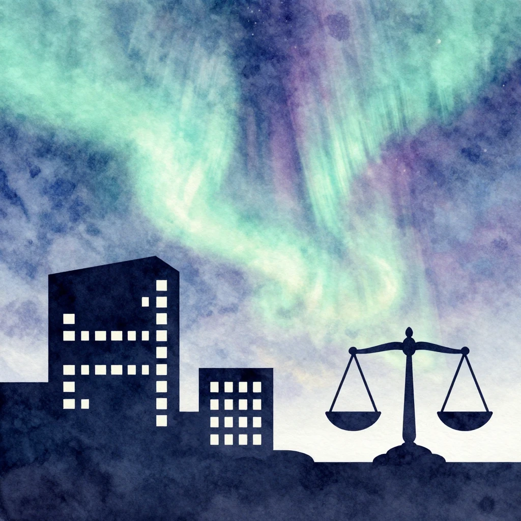 Watercolor painting of abstract office building silhouettes ...