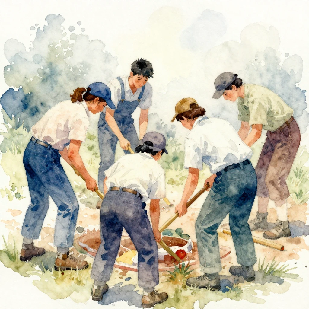 A vibrant watercolor painting depicting a scene that emphasi...