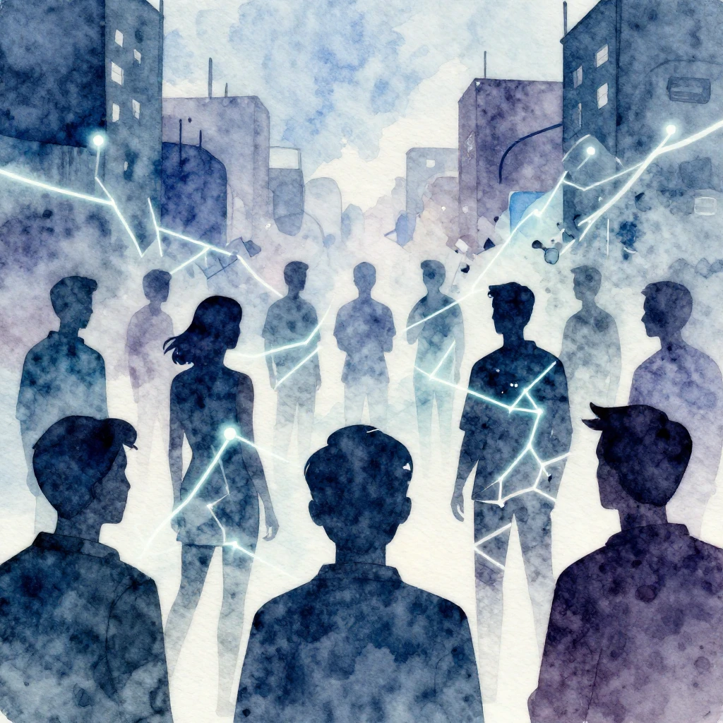 Vibrant watercolor style illustration of a lost generation s...