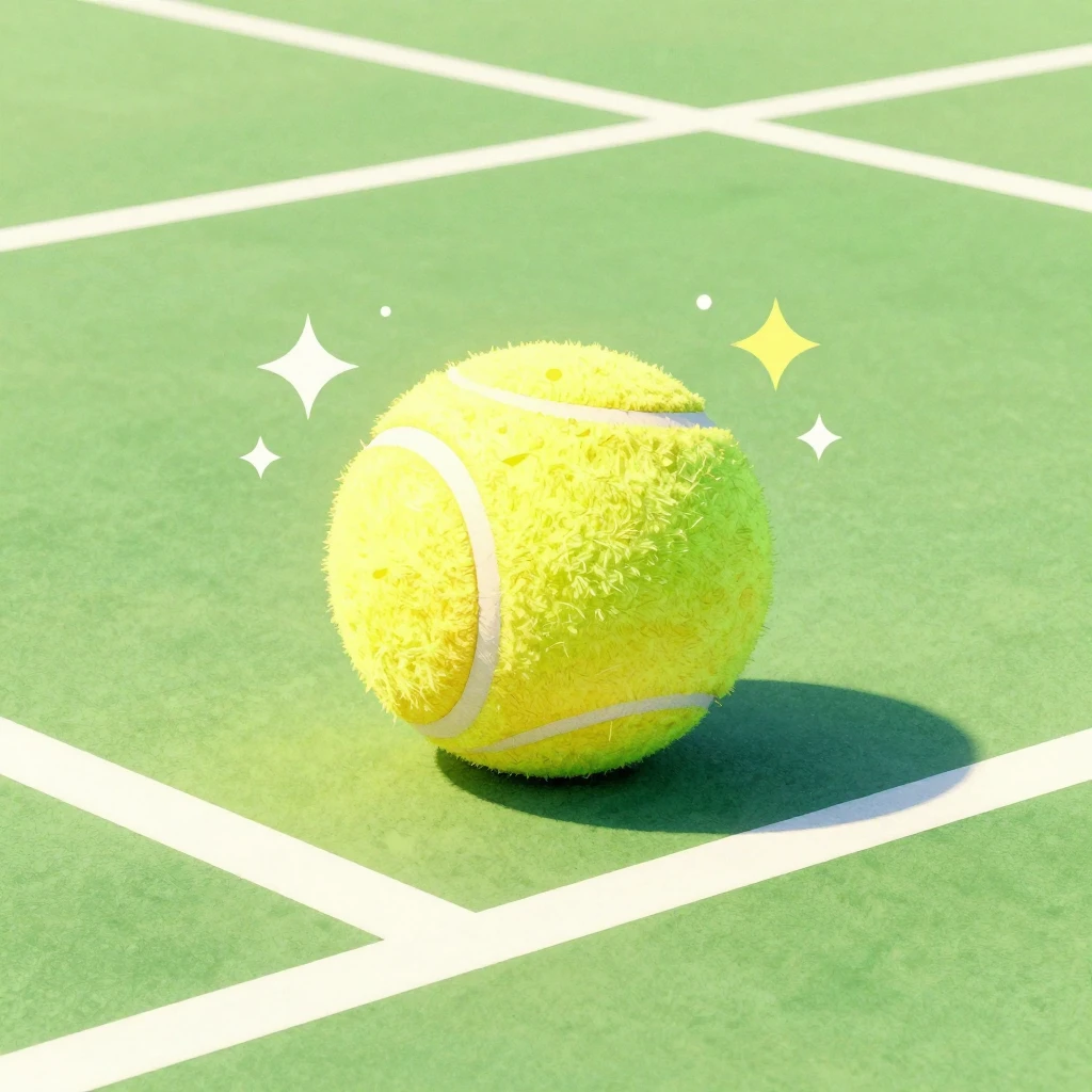 Watercolor style. Vibrant 3D render of a golden tennis ball ...