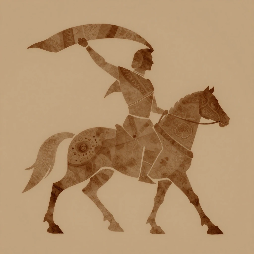 An abstract representation of a Cossack spirit, perhaps with...