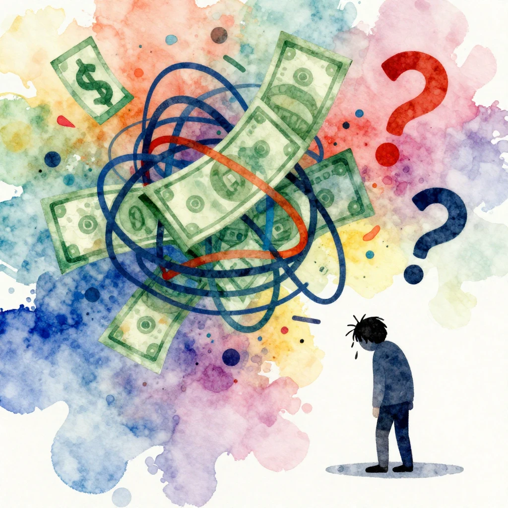 A vibrant watercolor illustration showing abstract represent...