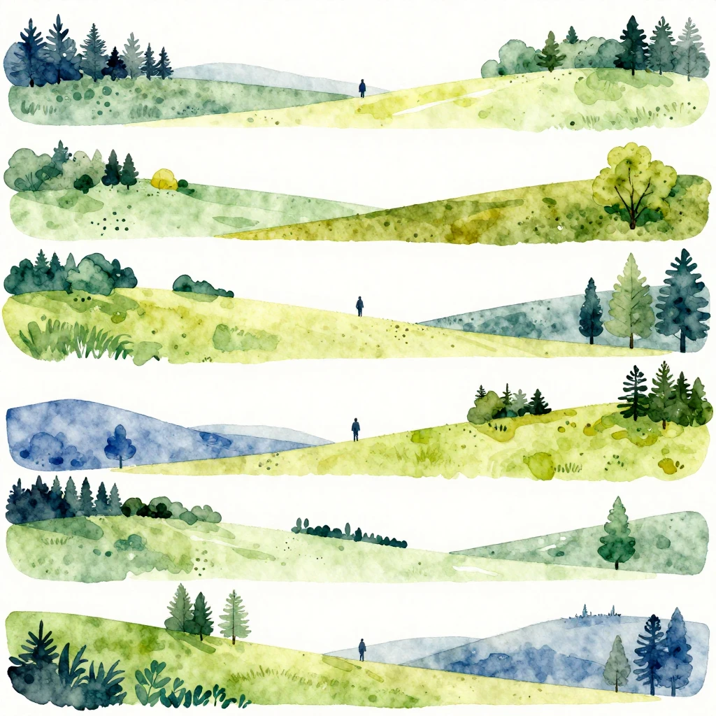 A vibrant watercolor painting illustrating parallel realitie...