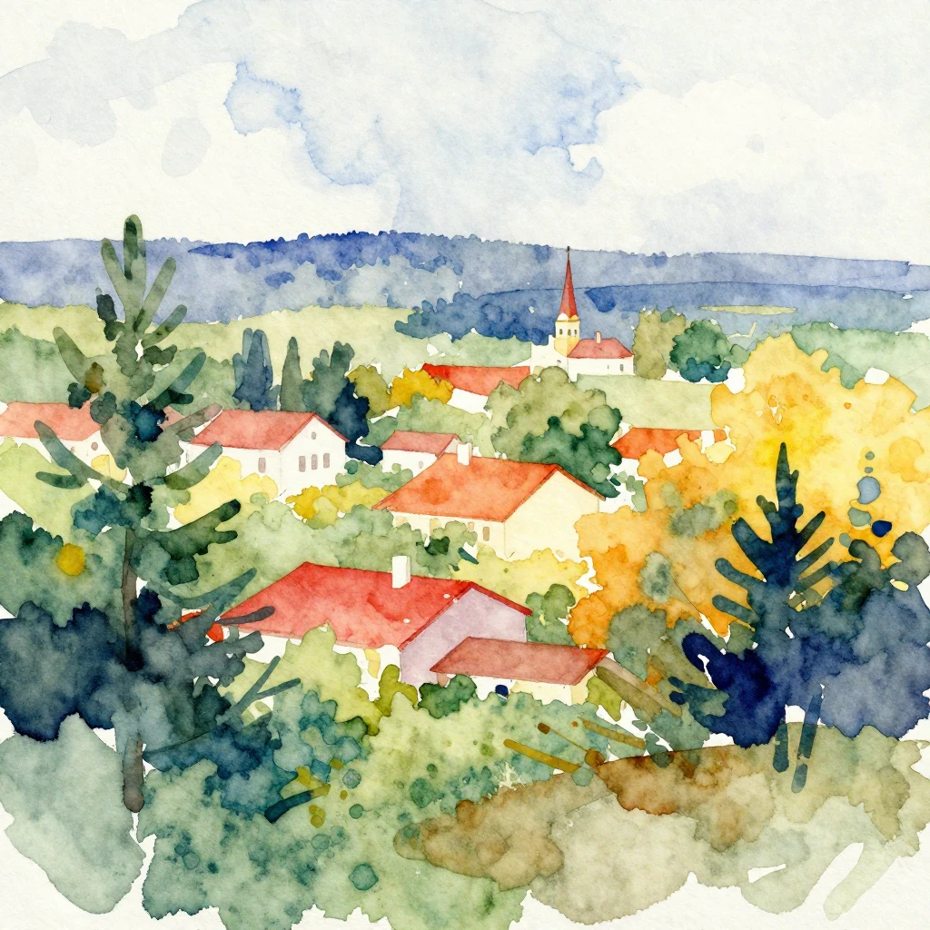 Abstract watercolor imagery subtly referencing Krasnoyarsk. ...