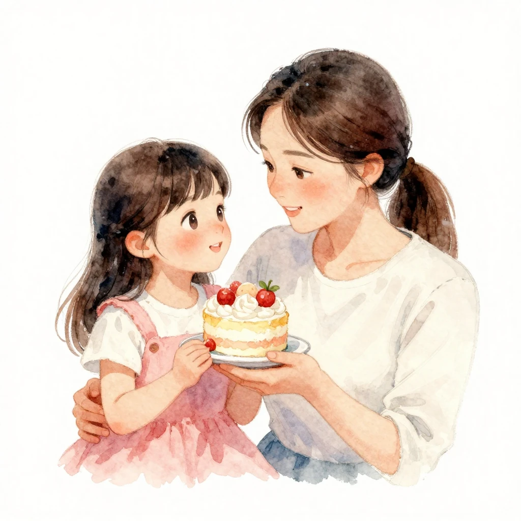 A tender scene depicting a parent and a grown daughter shari...
