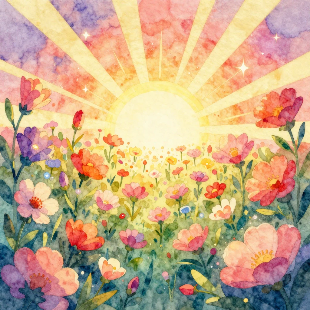 A vibrant watercolor painting depicting an abstract represen...