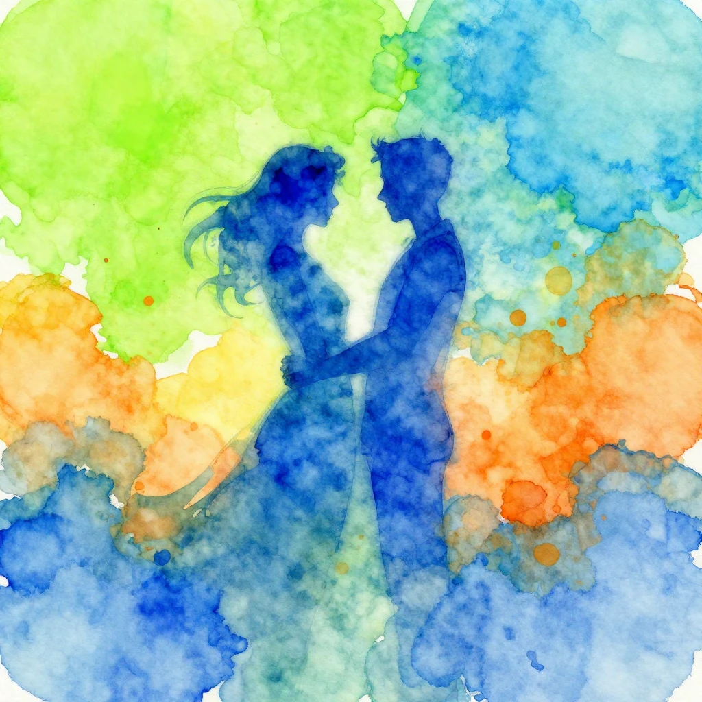 A vibrant, abstract cover art in watercolor style. Focus on ...