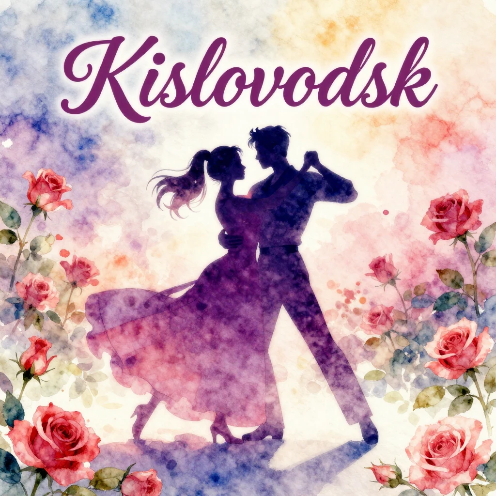 Vibrant watercolor style K-pop album cover, romantic elegant...