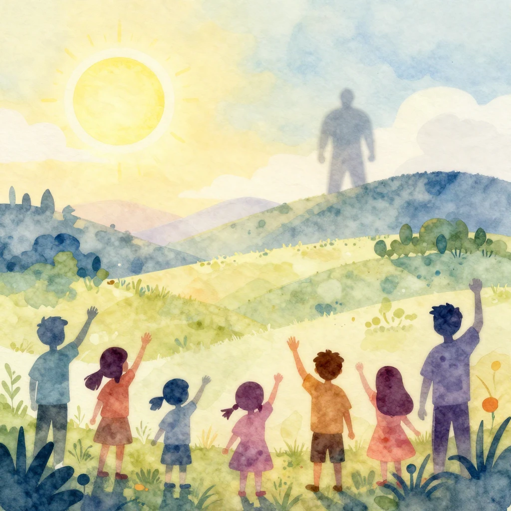 A vibrant watercolor illustration depicting a stylized, abst...