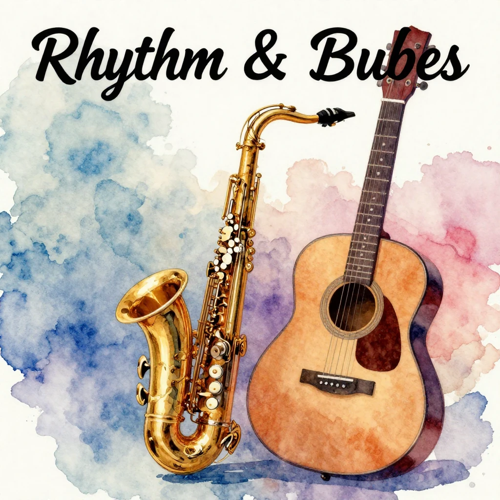 An artistic representation of a Rhythm & Blues album cover, ...