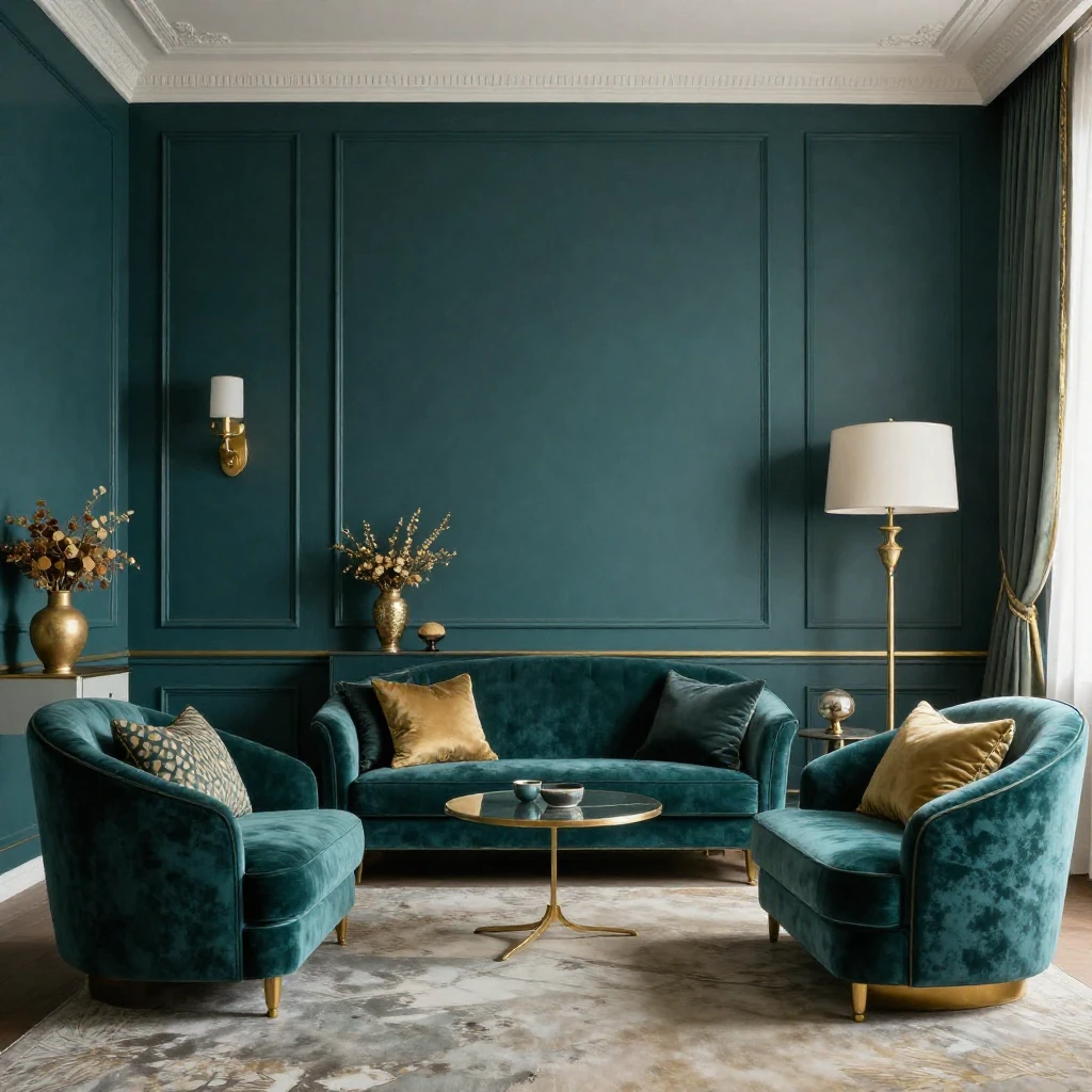 An aesthetically pleasing room interior, designed with a lux...