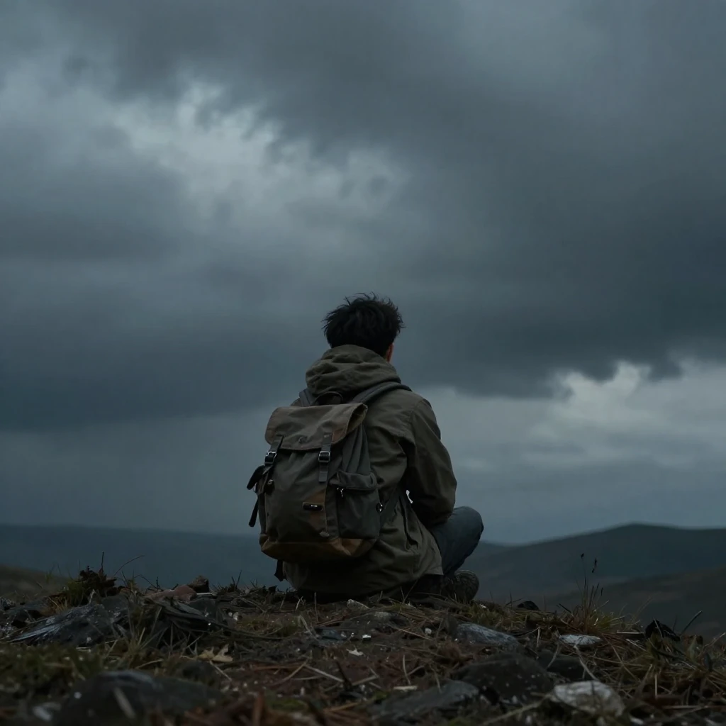 A scene with a strong narrative feel, perhaps a lone figure ...