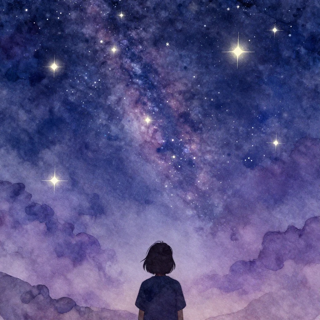 A vibrant watercolor illustration of a person's silhouette o...