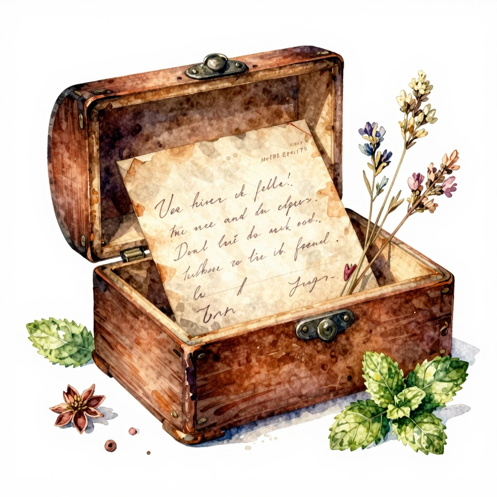 Vibrant watercolor style. Vintage photo of an old, worn wood...
