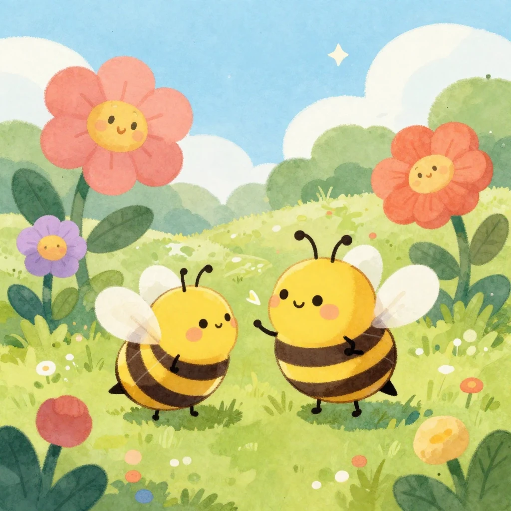 A vibrant watercolor illustration in a children's book style...