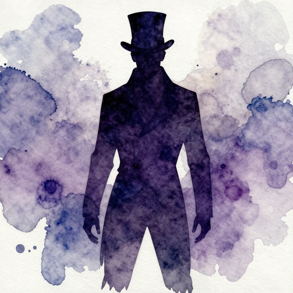 A vibrant watercolor painting of a stylized silhouette of a ...