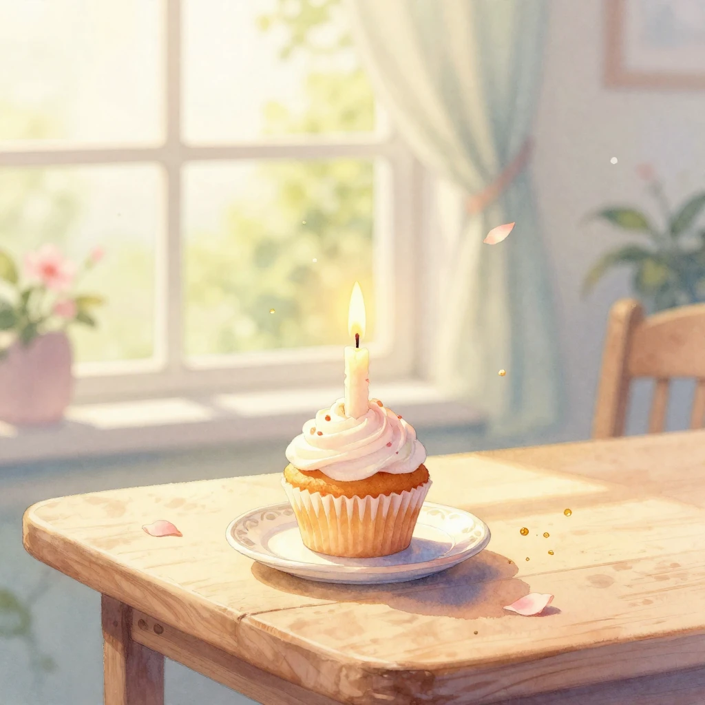 A beautiful watercolor painting depicting a peaceful morning...