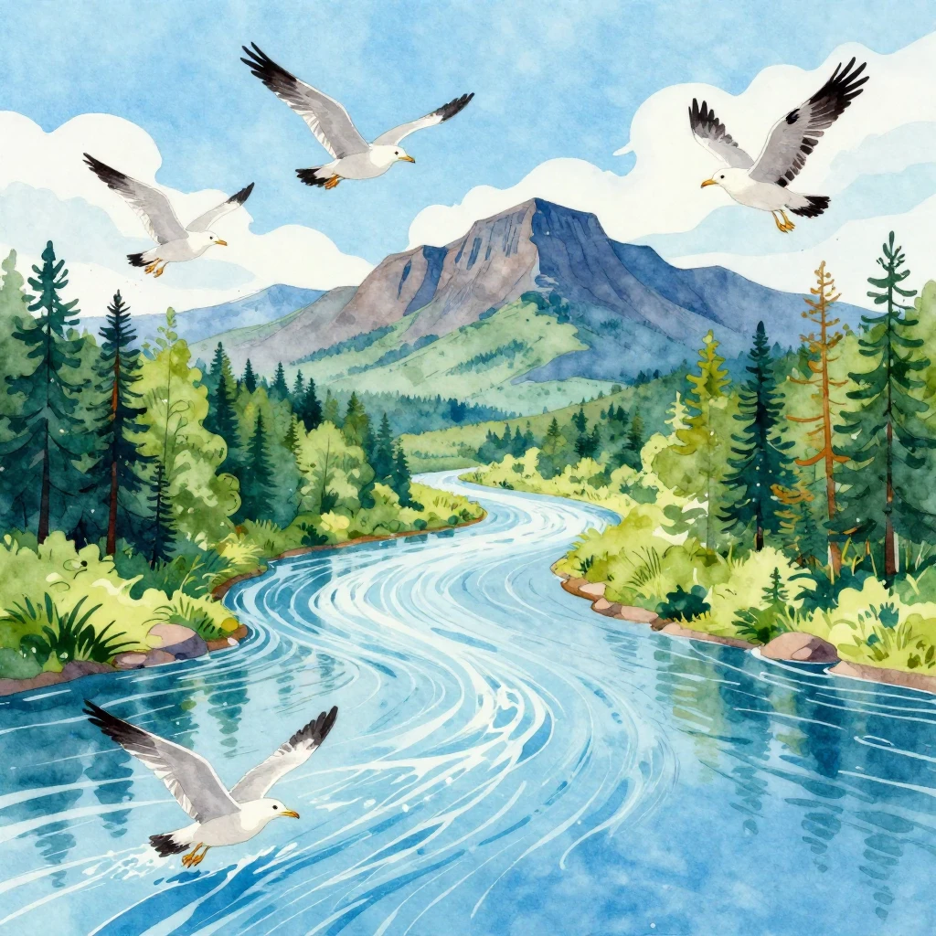 A vibrant watercolor illustration capturing the dynamic spir...