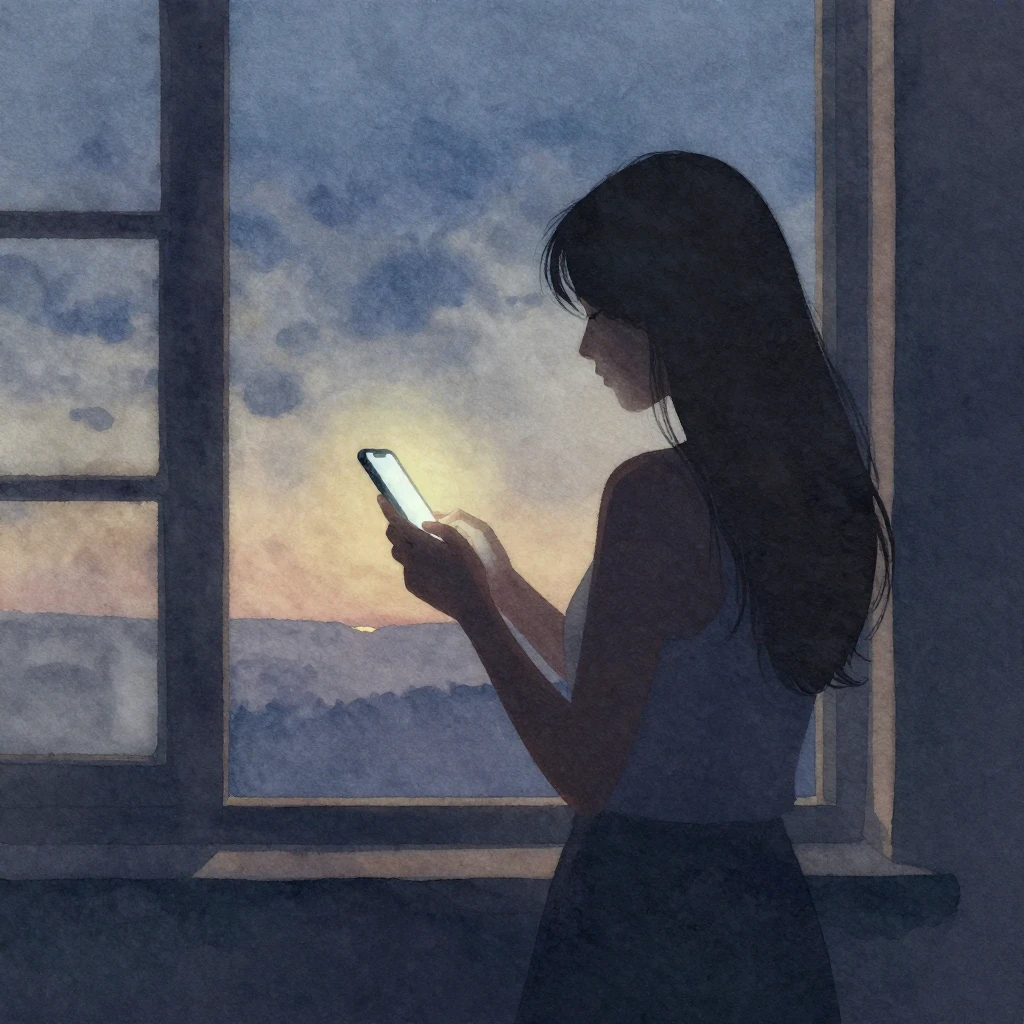 A minimalist watercolor painting of a woman's silhouette by ...
